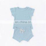 Short Sleeve Baby Sports Pajamas Suits Solid Color Short Pajamas Suits thumbnail-6