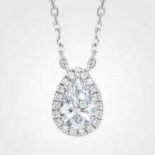 Teardrop Surrounded by Diamond Necklace thumbnail-2