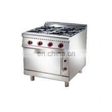Gas four-headed stove with oven commercial hotel restaurant gas-fired oven price