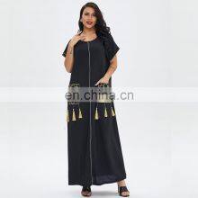 Summer Ladies Short Sleeve Long Skirt Robe Muslim Middle East Dubai Dress Dress Women thumbnail-3