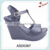 2016 New Style Fashion Stylish High Heel Platform Wedge Slingback Buckle up Ankle Sandals thumbnail-1