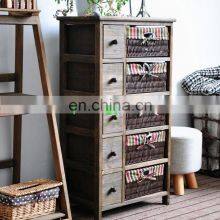 Living Room Wicker Furniture & Cabinet With Wicker Basket Drawer thumbnail-4