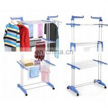 Wing-shaped Shelf Balcony Free Perforation Drying Rack Three-layer Towel Rack Floor-to-ceiling Indoor and Outdoor Clothes Rail thumbnail-1