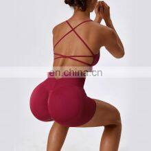 Seamless Fitness Backless Gym Bras Custom Sexy Push Up Sports Sweat Wicking Tops 87nylon 13spandex thumbnail-5