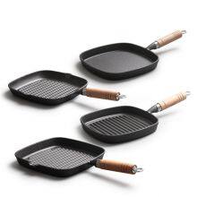 9 Inch Nonstick Grill Pan for Stove Tops Versatile Uncoated Non-stick Surface Pan Cast Iron Steak Pot Indoor Outdoor Grilling