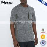 Fashionable Mens Knit Charcoal Grey Pocket T-shirts thumbnail-1