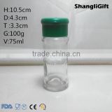 70ml barbecue spice pepper glass bottle with flip shakers wholesale