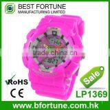 LP1369 Hot Product Stainless Steel Case Back Dual Time pu Bracelet Watch thumbnail-1