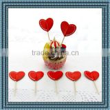 2015 good seller cake ToothPick with heart design