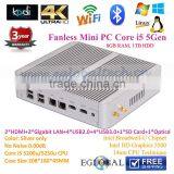 Small Fanless pc i5 5200u 5250u pc Game 2.2GHz Max 2.7GHz Integrated Card Intel Broadwell-U Pocket pc