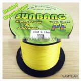 Sunbang Factory Wholesale Super Strong Braided Fishing Line Yellow 10lb 100m thumbnail-1