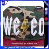 Custom 3D Embroidered Camo Snapback Cap/flat Brim 6 Panel Snapback Hats thumbnail-5