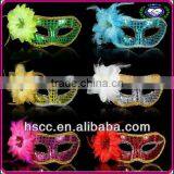 Hot Saling Spangle Half Face Sexy Princess Masquerade Masks With Flower thumbnail-1