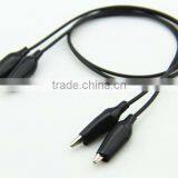 Black Color Small Alligator Clip Cable/Crocodile Clip Cable
