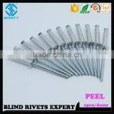 HOT SELLING OPEN END FACTORY RECESSED CROWN ALU/ST PEEL RIVETS thumbnail-2