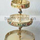 Antique White Decorative 3 Tier Metal Stand for Cake Quality Choice