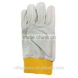 Drivers Pigskin First Layer Of Yellow Knit Work Gloves thumbnail-3