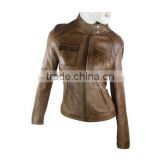 Ladies Fashion Leather Jackets Lite Brown Color