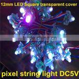 12mm Pixel String Rgb Led Pixel LED Square Shape Transparent Cover Pixel String Light With DC5V WS2811 Supplier's Choice thumbnail-2