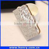 High Quality Diamond Bling Wallet Leather Case For Apple Iphone 4 thumbnail-3