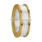 2014 Gold Jewlry Tungsten And White Ceramic Ring