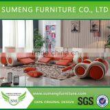 2015 Hot selling Orange and white 1+2+3 recliner massage sofa,lazy boy leather recliner sofa                        
                                                Quality Choice