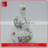 Hand-painted Design Gourd Shape Ceramic Wine Bottle thumbnail-2