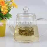 new arrival high quality mouth blown borosilicate heat resistant clear glass teapot with infuser OEM glass strainer teapot