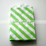 Kelly Green Bitty Bags Kraft Small Flat Diagonal Stripe Paper Bag thumbnail-1
