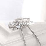 Silver Dancing Stone Heart Shape Pendant Necklace Jewelry thumbnail-6