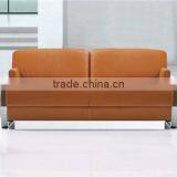 Stainless Steel Purple Leather Office Sofa Set thumbnail-5