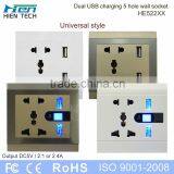 Multi Plug 2-gang Universal Wall Socket With Dual Usb Ports