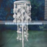 95CM double circle frame white Column Stand floor standing candle holder for wedding table centerpiece decoration
