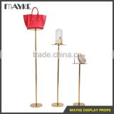 High quality stainless steel Exhibition display stand for showcase, Dirty gold decoration stool