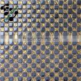 SMP11 Black Electroplate Mixed Gold Drop Mosaic Hotel Decorative Back Splash Luxury Mosaic Wall