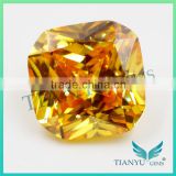 Wholesale Synthetic Zircon Gemstone Suqare Cut Corner L- Gold Yellow Cubic Zirconia Jewelry