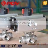 3 Way Thread L-port Double Acting Pneumatic Ball Valve 3/8'' thumbnail-4