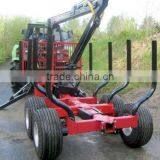 Tractor Use Forest Hydraulic Log Trailer Wood Wagon Timber Loading Trailer Log Wagon With Crane Grapple thumbnail-3