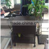 Square Rattan Wicker Dark Brown Ice Cooler thumbnail-2