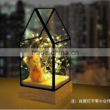 Decorative Glass House Design Night Light, Wooden DIY Fireworks Silver Flower Beautiful Bedding Room Warm Light thumbnail-5