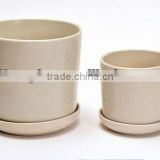 Ivory Glazed Solid Color Cup N Saucer Ceramic Flower Pots