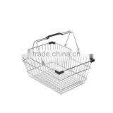 Metal Chrome Wire Mesh Shopping Basket thumbnail-1