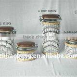 4pcs Glass Jars With Ceramic Lid CKT07 thumbnail-1