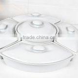 13.5" Size Porcelain Casserole Pan With Lid thumbnail-2