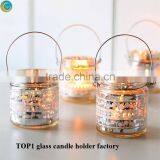 Tall Clear Glass Lantern With Rope Handle thumbnail-2