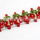 2017 Felt Christmas Gift Box Wood Clip Made in China