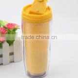 Double Wall Plastic Cup Sports Water Bottle Coffee Mug thumbnail-2