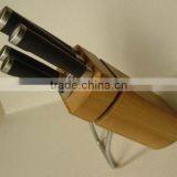 Regular 5- Slots Rubber Wood Knife Block, Stand, Holder, With Metal Foot thumbnail-3