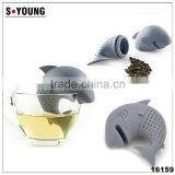 16159 Silicone Shark Infuser Loose Tea Leaf Strainer Herbal Spice Filter Diffuser thumbnail-1