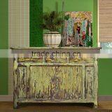 Buffet Console Oriental Rustic Painted Mahogany Wood Furniture thumbnail-1